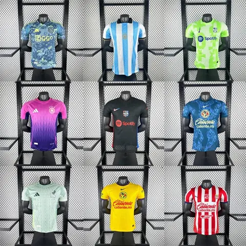 Football Jersey Collection Featuring Adidas, Nike, and Club Designs