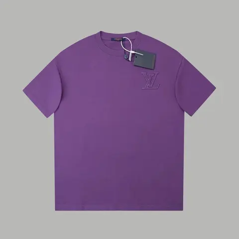Louis Vuitton Purple Embroidered Logo T-Shirt