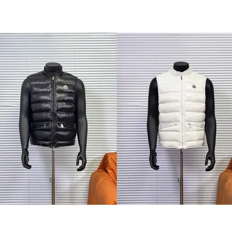 Moncler Quilted Down Vest - Black and White