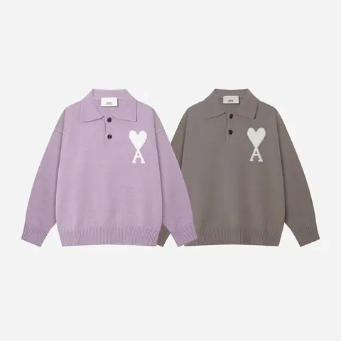 Arii Heart A Knit Polo Sweater