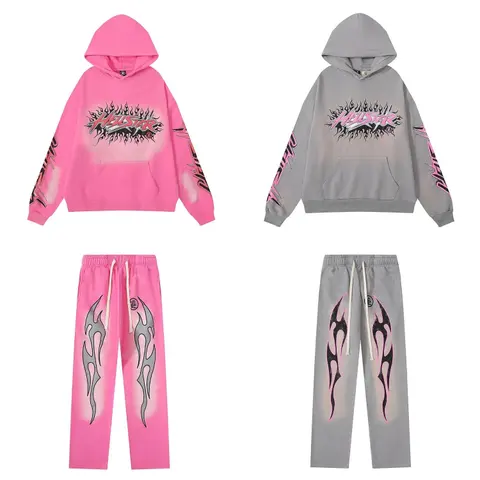 Hollister Flame Graphic Hoodie and Sweatpants Set
