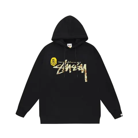 Stussy x Bape Camo Logo Hoodie