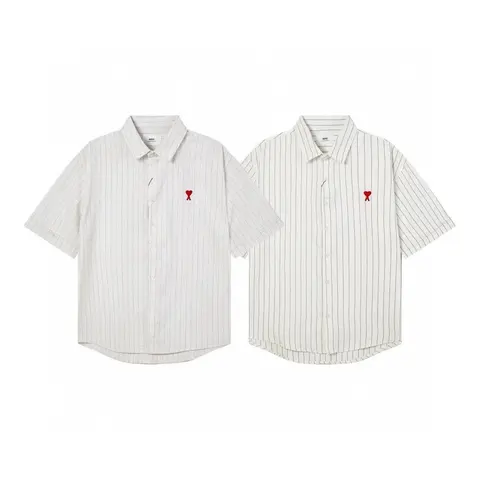 Comme des Garçons Shirt Pinstripe Short Sleeve Button-Up