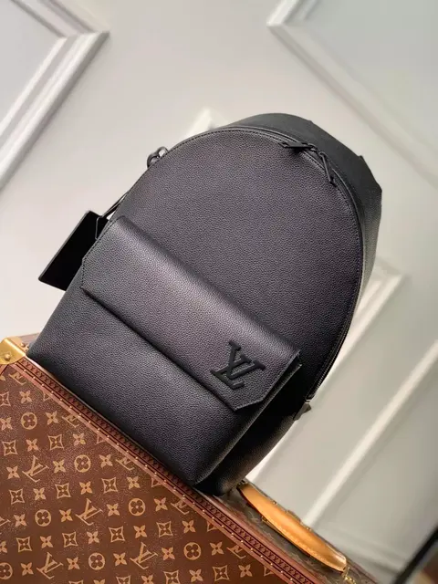 Louis Vuitton Black Leather Backpack