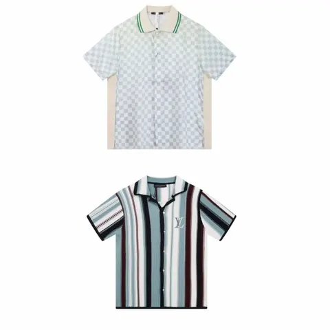 Louis Vuitton Checkerboard and Striped Polo Shirt Collection