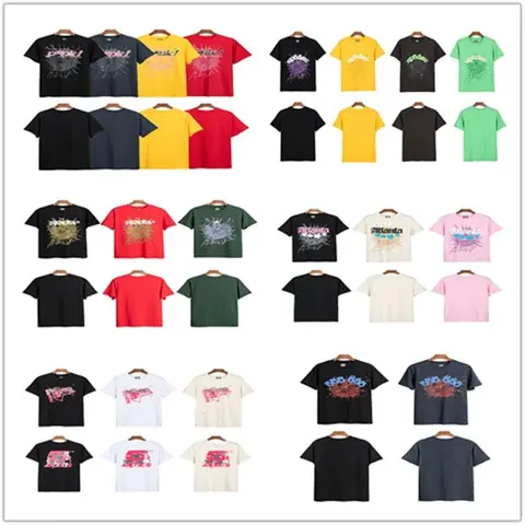 Collection of Graphic T-Shirts with Various Designs and Colors