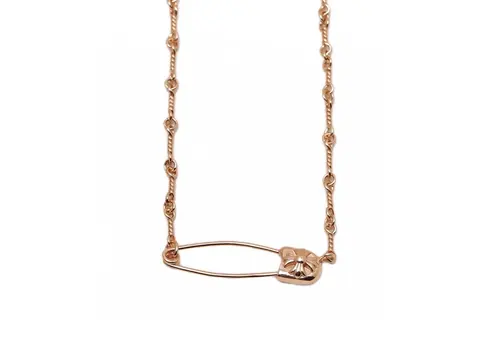 Rose Gold Safety Pin Necklace