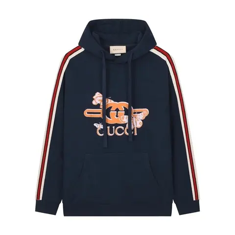 Gucci GG Logo Hoodie with Butterfly Print
