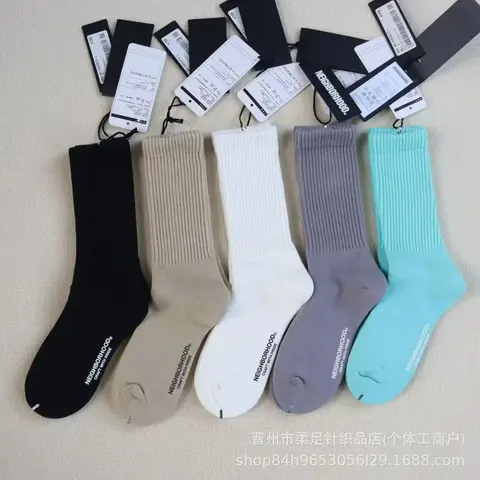 NEIGHBORHOOD Ribbed Crew Socks - Multi Color Collection