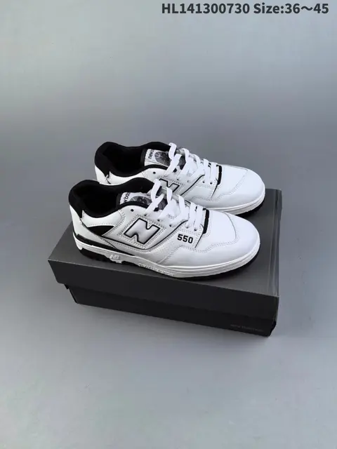 New Balance 550 White and Black Sneakers