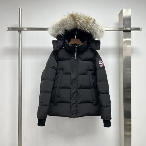 Canada Goose Black Down Jacket with Fur Hood