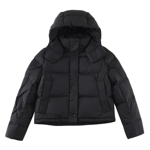 Moncler Black Quilted Down Jacket with Hood