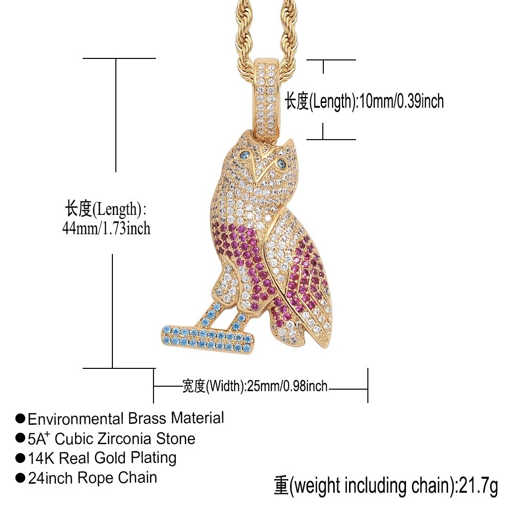 ovo猫头鹰金+3mm*60cm不锈钢麻花链