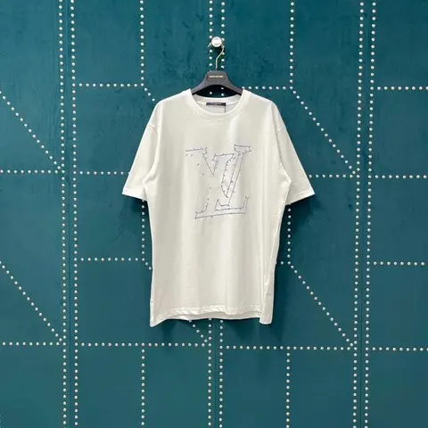 Louis Vuitton White T-Shirt with LV Monogram Print