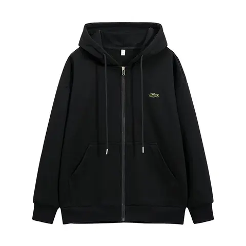 Lacoste Black Zip-Up Hoodie
