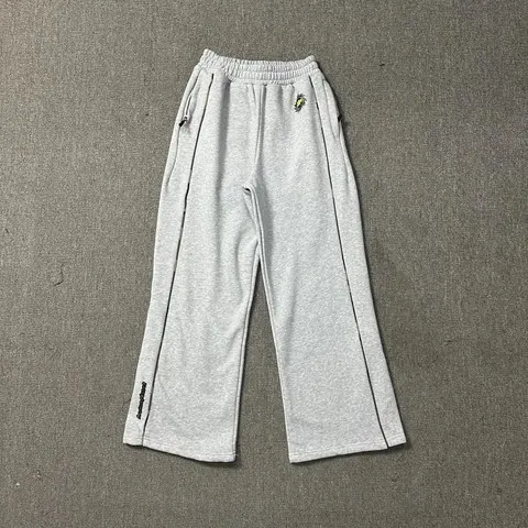 Gray Sweatpants with Side Pockets and Logo