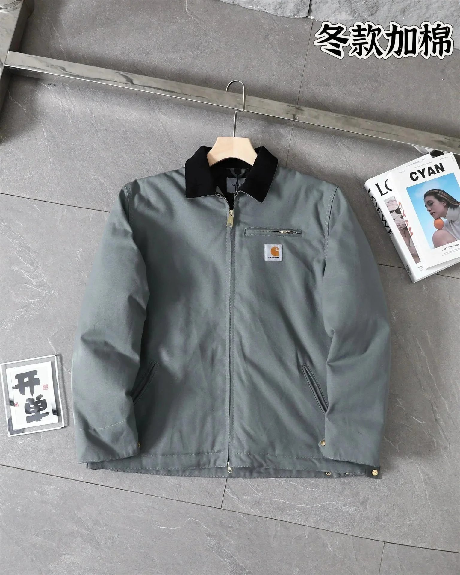 KB08灰绿色【棉服】*Top quality