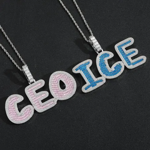 CEO ICE Letter Pendant Necklaces