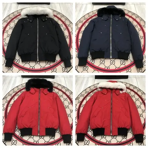 Gucci Bomber Jacket Collection in Black, Navy, and Red with Fur Trim
