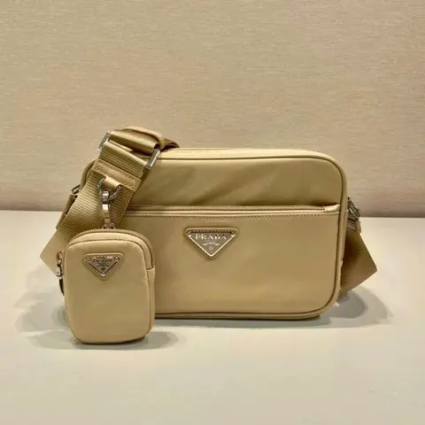 Prada Nylon Crossbody Bag with Attached Pouch