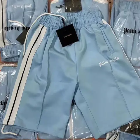 Palm Angels Light Blue Track Shorts