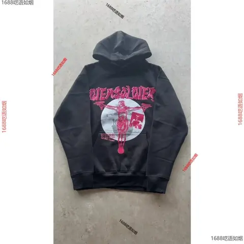 CIEASOL CIER Black Hoodie with Pink Graphic Print