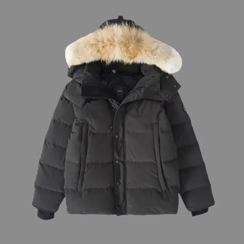 Canada Goose Black Down Jacket with Fur Trim Hood