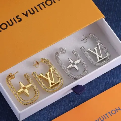 Louis Vuitton LV Monogram Hoop Earrings Set