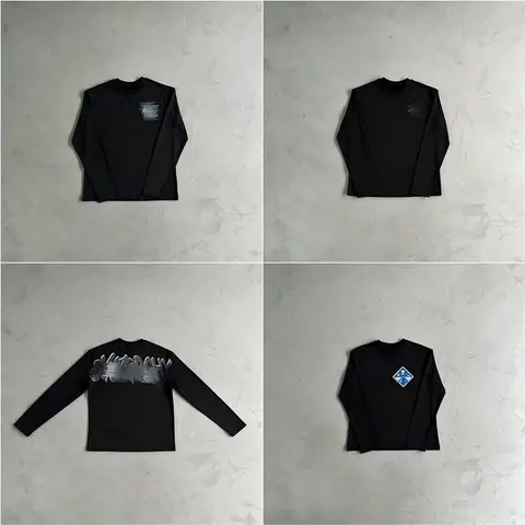 Black Long Sleeve T-Shirt Collection with Graphic Designs