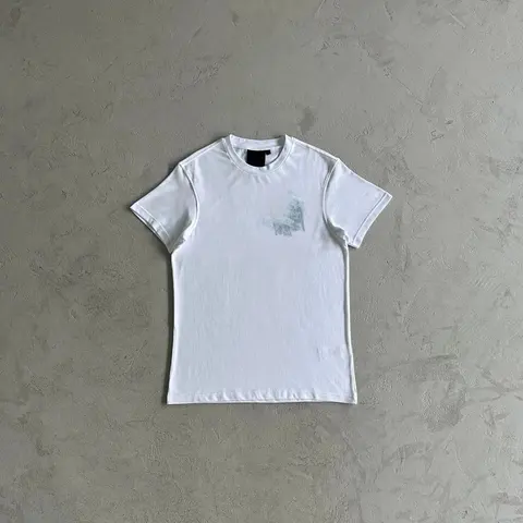 White T-Shirt with Faded Graphic Print