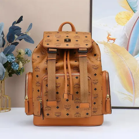 MCM Backpack with Monogram Pattern