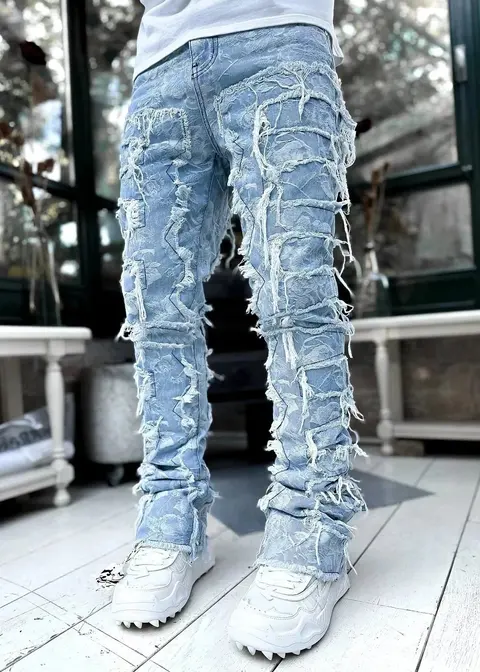 Distressed Ripped Denim Jeans