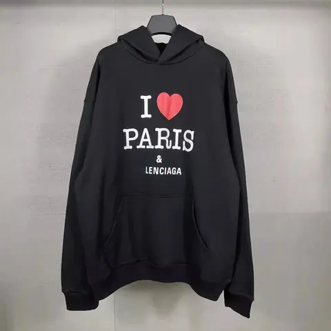 I Love Paris & Lenciaga Black Hoodie
