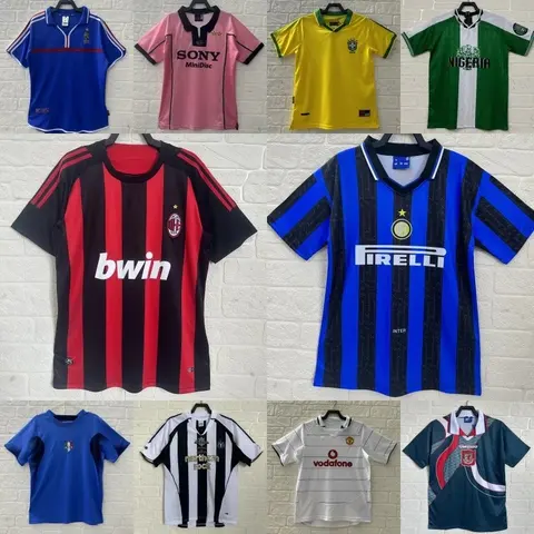 Retro National Team Soccer Jerseys Collection: AC Milan, Lazio, Inter, Juventus, Italy, Brazil, Argentina