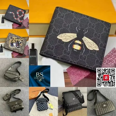 Gucci Bee Print Wallet and Lacoste Crossbody Bag Collection