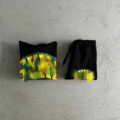 SWAT Black and Yellow Graphic Sweatshirt and Jogger Set