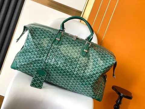 Goyard Green Monogram Canvas Duffle Bag