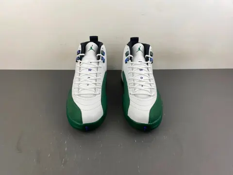 Air Jordan 12 White, green, and purple