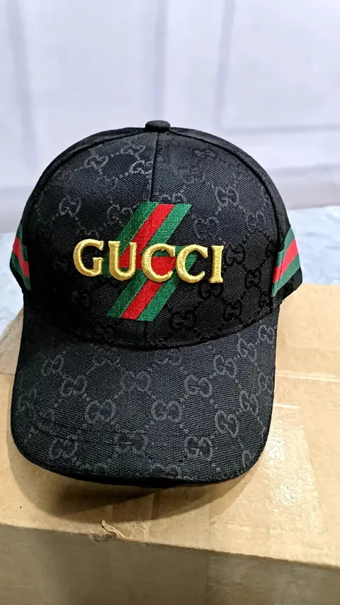 Gucci GG Monogram Baseball Cap with Web Stripe