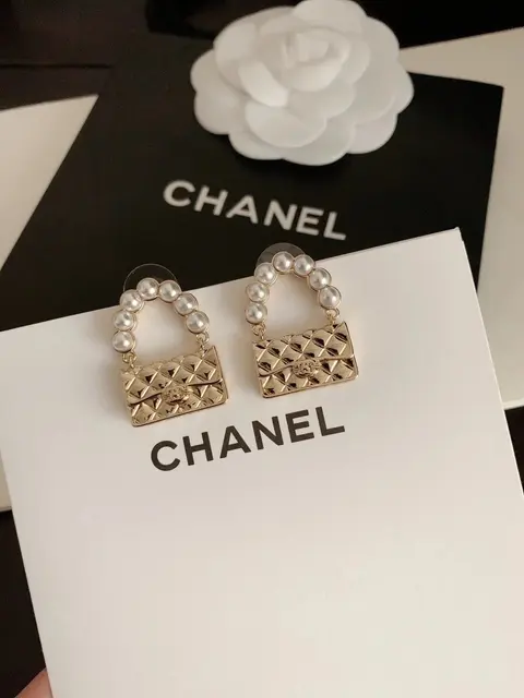 Chanel Pearl Handle Mini Bag Earrings