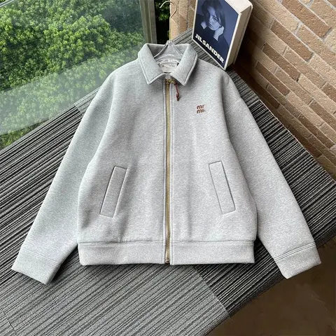 M1 M1 Gray Zip-Up Sweatshirt Jacket