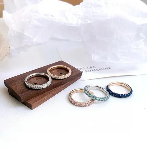 Lead-Free Swarovski Couple's Vegetable Full Diamond Ring