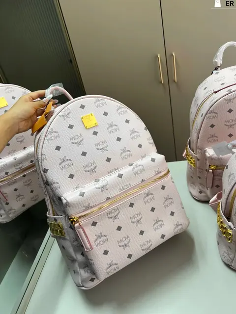 MCM Pink Monogram Backpack