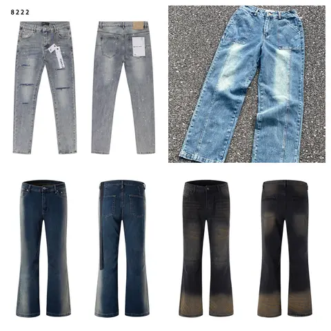 8222 Denim Jeans Collection - Distressed, Wide Leg, and Flared Styles
