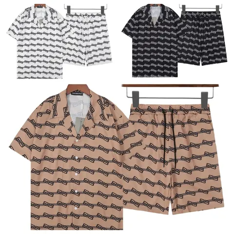 Balenciaga Bow Tie Print Short Sleeve Shirt and Shorts Set