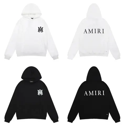 AMIRI Logo Hoodie - Black and White