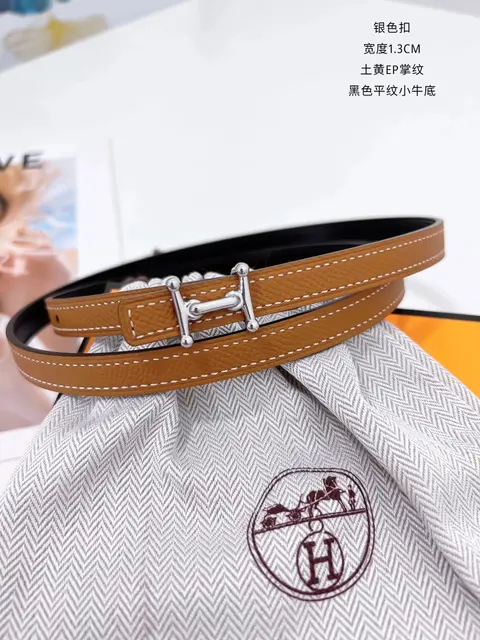 Hermès Tan EP Leather Belt with Silver Buckle