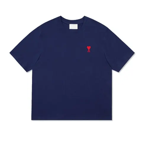 Comme des Garçons Play Navy Blue T-Shirt with Red Heart Logo