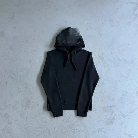 Black Hoodie with Subtle Logo Print
