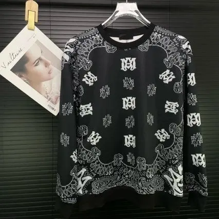 Black and White Patterned Long Sleeve Sweater